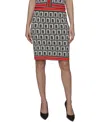 Karl Lagerfeld Karl Largerfeld Paris Women's Geo-print Knit Pencil Skirt In Black,soft White,red Apple