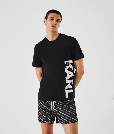 Karl Lagerfeld Karl Logo Beach T-shirt In 黑色
