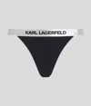 Karl Lagerfeld Logo-waistband Jersey Bikini Bottoms In Black
