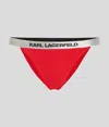 Karl Lagerfeld Logo-waistband Bikini Bottoms In Red