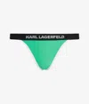 Karl Lagerfeld Karl Logo Bikini Bottoms In Green