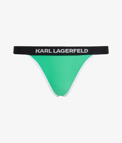 Karl Lagerfeld Karl Logo Bikini Bottoms In Green