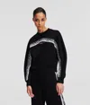 Karl Lagerfeld Logo-tape Cut-out Sweatshirt In Black