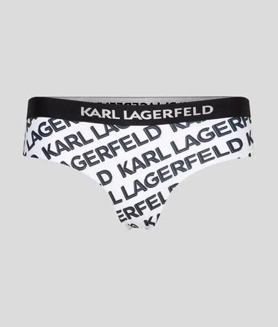 Karl Lagerfeld Karl Logo Hipster Bikini Bottoms In Black