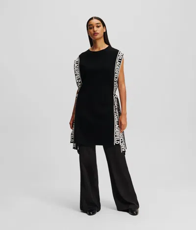 Karl Lagerfeld Karl Logo Knitted Vest In Black
