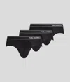 Karl Lagerfeld Logo-waistband Briefs (pack Of Three)(pack Of Three) In Black