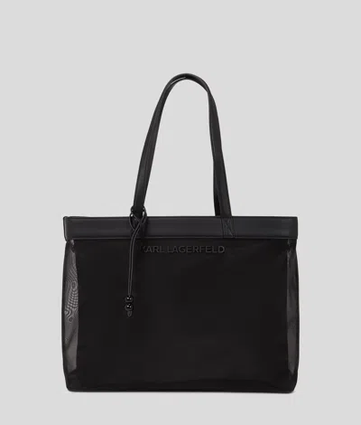 Karl Lagerfeld Karl Logo Mesh Beach Tote Bag