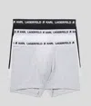 Karl Lagerfeld Three-pack Organic-cotton Boxer Briefs In Multi