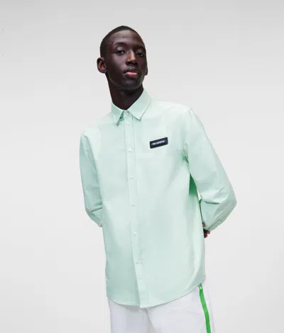 Karl Lagerfeld Karl Logo Oxford Shirt In Green