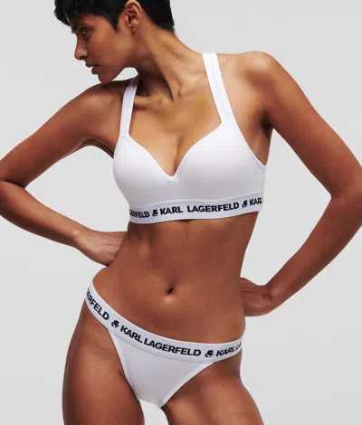 Karl Lagerfeld Karl Logo Padded Bra In White