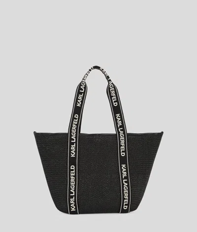 Karl Lagerfeld Karl Logo Raffia Beach Tote Bag