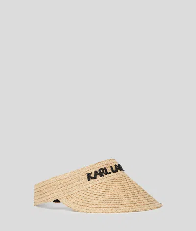 Karl Lagerfeld Karl Logo Raffia Beach Visor