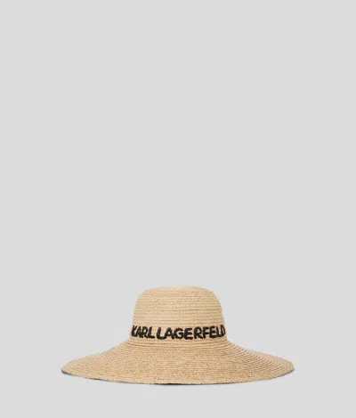 Karl Lagerfeld Karl Logo Raffia Sun Hat