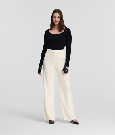 Karl Lagerfeld Karl Logo Tailored Trousers In Neutral