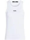 Karl Lagerfeld Karl Logo Tank Top In White