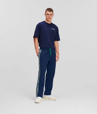 Karl Lagerfeld Karl Logo Tape Sweatpants In Blue