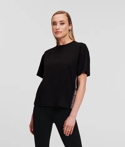 Karl Lagerfeld Karl Logo Tape T-shirt In Black