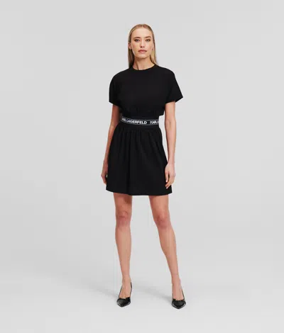 Karl Lagerfeld Karl Logo Tape T-shirt Dress In Black