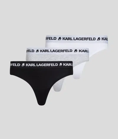 Karl Lagerfeld Karl Logo Thongs – 3 Pack In Multi