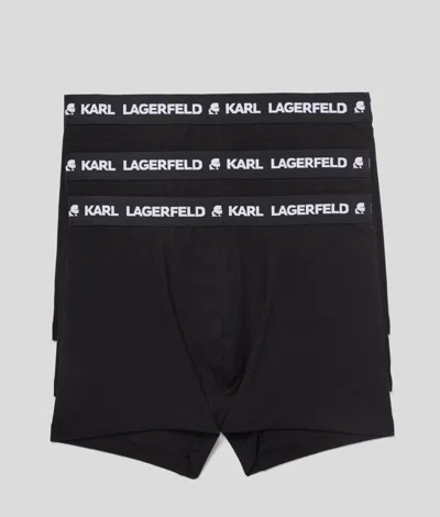 Karl Lagerfeld Logo-waistband Boxers (pack Of Three) In Black