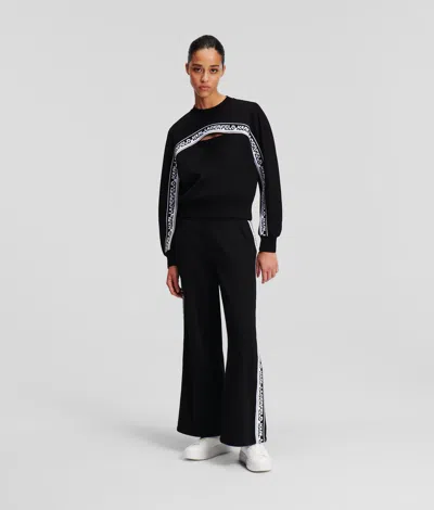 Karl Lagerfeld Karl Logo Wide-leg Culottes In Black
