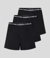 Karl Lagerfeld Logo-waistband Woven Boxer Shorts (pack Of Three)