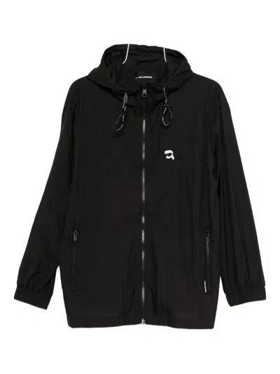 Karl Lagerfeld Karl-motif Hooded Jacket In Black