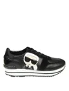 KARL LAGERFELD KARL PATCH DETAIL LEATHER AND SUEDE SNEAKERS