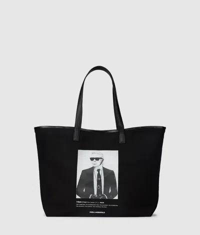 Karl Lagerfeld Karl Photo Print Shopper In Black