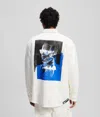 Karl Lagerfeld Karl Print Denim Overshirt In White