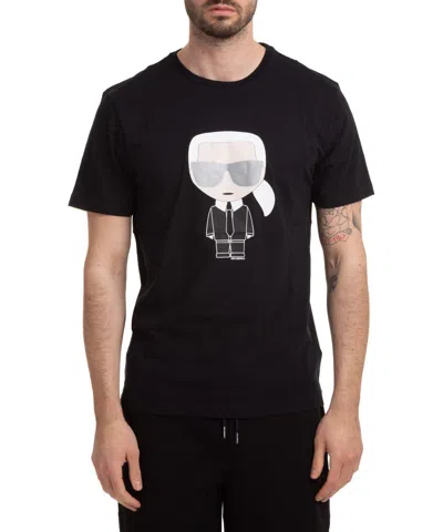 Karl Lagerfeld Karl Printed Crewneck T-shirt In Black