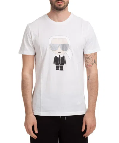 Karl Lagerfeld Karl Printed Crewneck T-shirt In White