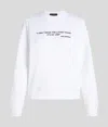 Karl Lagerfeld Karl Quote Sweatshirt In White
