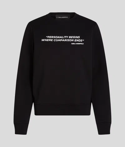Karl Lagerfeld Karl Quote Sweatshirt In Black