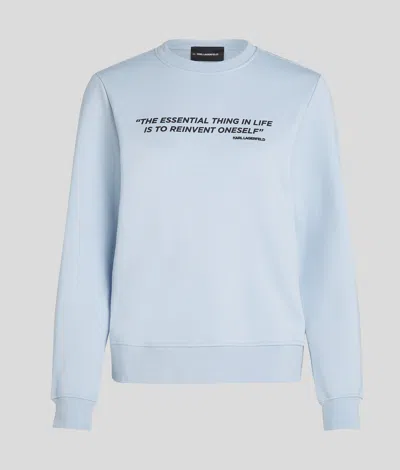 Karl Lagerfeld Karl Quote Sweatshirt In Blue