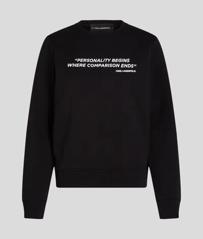 Karl Lagerfeld Karl Quote Sweatshirt In Black