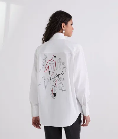 Karl Lagerfeld Karl Series Poplin Shirt In White