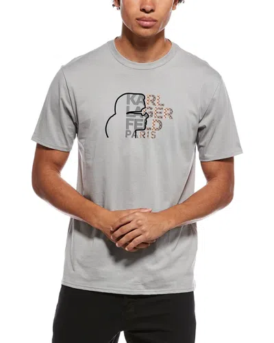 Karl Lagerfeld Karl Side Profile T-shirt In Gray