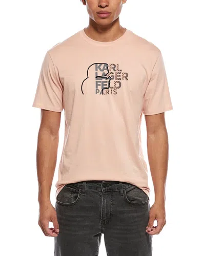Karl Lagerfeld Karl Side Profile T-shirt In Pink