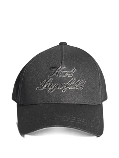 Karl Lagerfeld Karl Signature Baseball Cap In Black