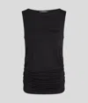 Karl Lagerfeld Boat-neck Tank Top In Black