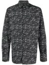 Karl Lagerfeld Karl Signature Cotton Shirt In Black