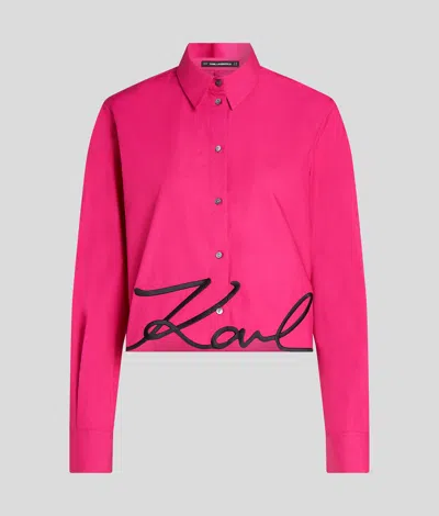 Karl Lagerfeld Karl Signature Cropped Shirt