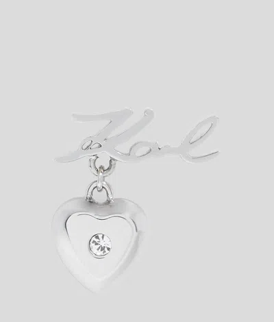 Karl Lagerfeld Karl Signature Heart Earring