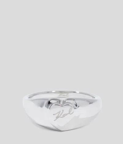 Karl Lagerfeld Signature Heart Ring
