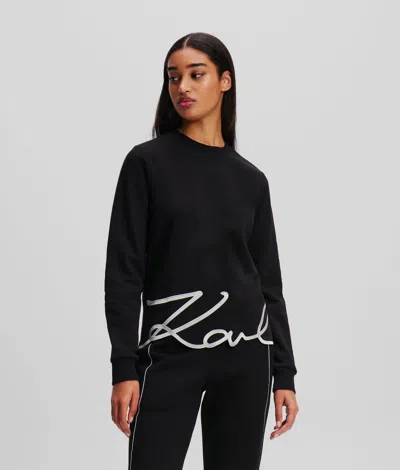 Karl Lagerfeld Karl Signature Hem Sweatshirt In Black