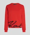 Karl Lagerfeld Karl Signature Hem Sweatshirt In Red