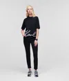 Karl Lagerfeld Karl Signature-hem T-shirt In Black