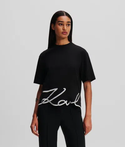 KARL LAGERFELD SIGNATURE HEM T-SHIRT