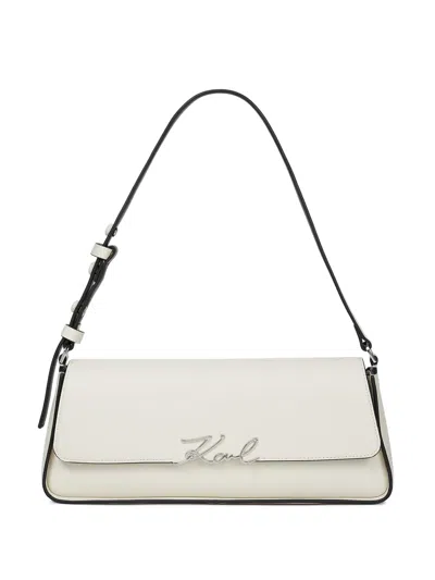 Karl Lagerfeld Karl Signature Leather Shoulder Bag In Pattern